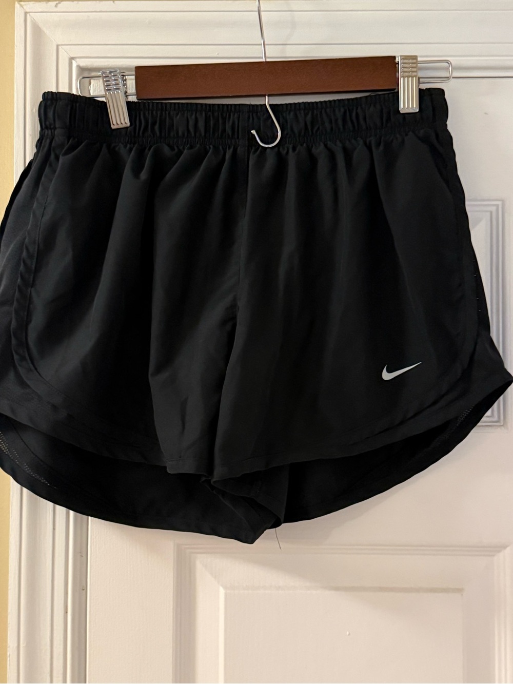 Nike Women's Black Athletic Running Shorts with Reflective Swoosh